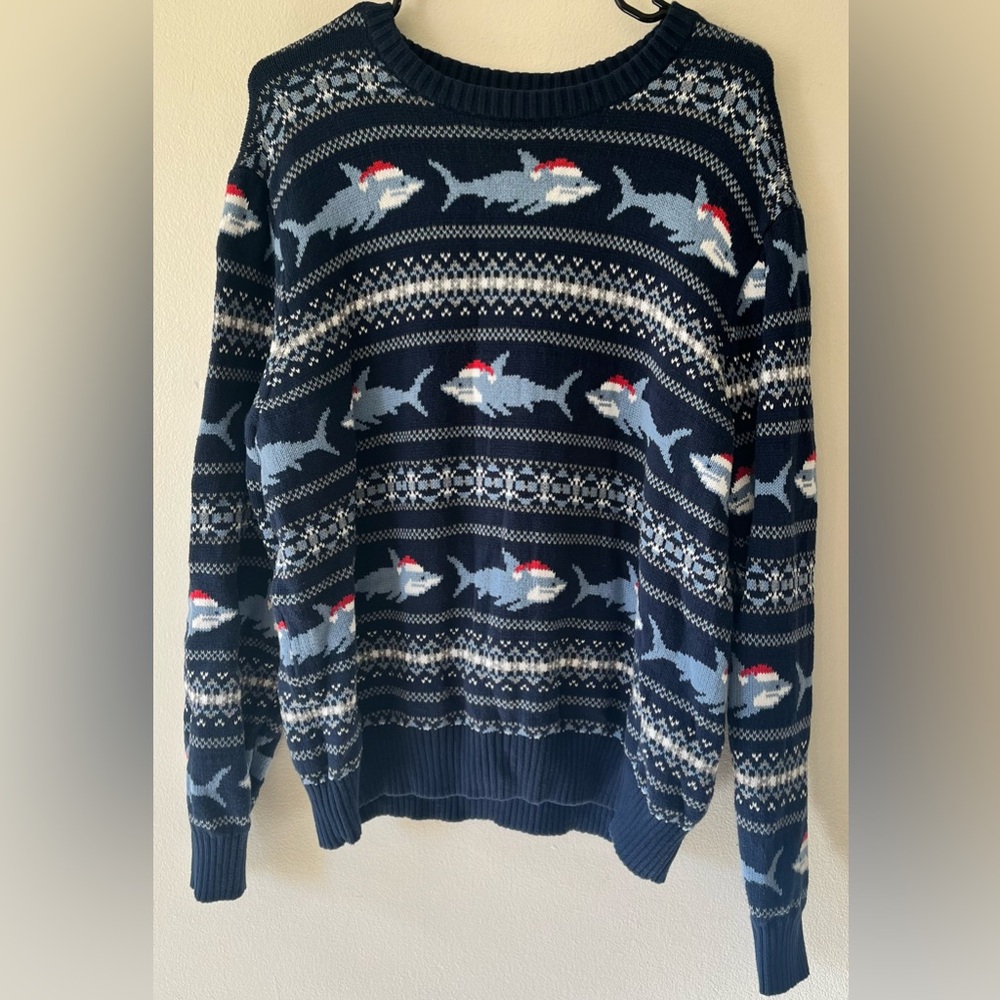 St. John's Bay Christmas Shark Crewneck Sweater